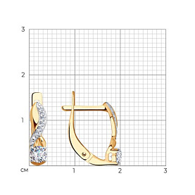 Серьги SOKOLOV - Золото 585, Фианит (арт. 028217)