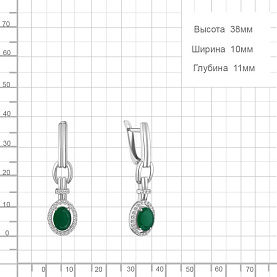 Серьги Аквамарин - Серебро 925, Агат, Фианит (арт. 45026209А.5)