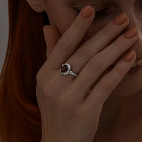 Кольцо SOKOLOV - Серебро 925, Гранат, Фианит (арт. 92014306)