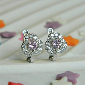 Серьги Галатея - Серебро 925, Фианит (арт. 3269.7)