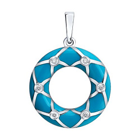 Подвеска Diamant - Серебро 925, Фианит, Эмаль (арт. 94-130-00235-1)