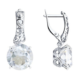 Серьги SOKOLOV - Серебро 925, Горный хрусталь, Фианит (арт. 92020645)