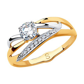 Кольцо SOKOLOV - Золото 375, Фианит (арт. 018239-4)