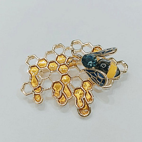 Брошь Фиделис - Сталь, Фианит, Эмаль (арт. DW13419or-Y)