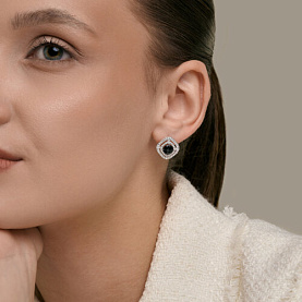 Серьги SOKOLOV - Серебро 925, Агат, Фианит (арт. 83020491)