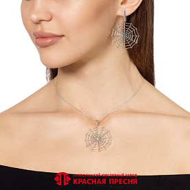 Серьги Красная пресня - Серебро 925 (арт. 33016390)