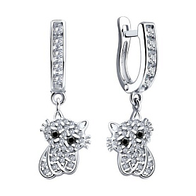 Серьги SOKOLOV - Серебро 925, Фианит (арт. 94026100)