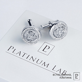 Запонки Platinum Lab. - Платина 950, Бриллиант (арт. ПЗ-071-01)