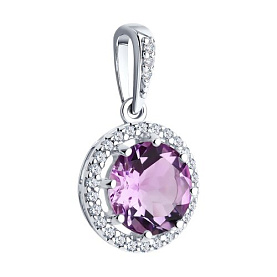 Подвеска Diamant - Серебро 925, Аметист (арт. 94-330-02052-3)