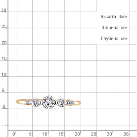Кольцо Аквамарин - Золото 585, Фианит (арт. 67117.1)