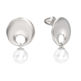 Серьги ООО "ЮК "Арина" - Серебро 925, Жемчуг имитация (арт. 1046202-01250-2S)