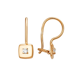 Серьги ЮФ Династия - Золото 375, Фианит (арт. 016852-5102)