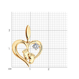 Подвеска SOKOLOV - Золото 585, Фианит (арт. 034831)