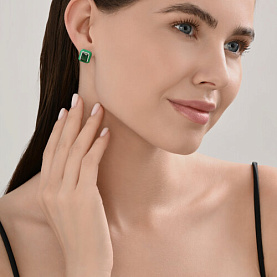 Серьги SOKOLOV - Серебро 925, Фианит, Эмаль (арт. 94027100)
