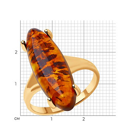 Кольцо SOKOLOV - Серебро 925, Янтарь пресс. (арт. 83010030)