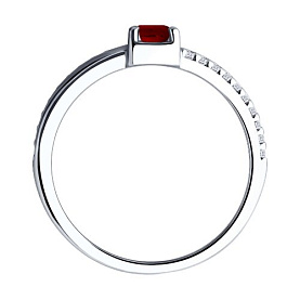 Кольцо SOKOLOV - Серебро 925, Гранат, Фианит (арт. 92014829)