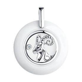 Подвеска Diamant - Серебро 925, Керамика, Фианит (арт. 94-130-00570-1)