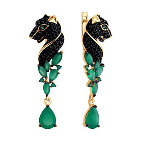 Серьги SOKOLOV - Серебро 925, Агат, Фианит (арт. 92023074)