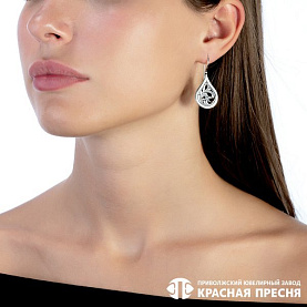 Серьги Красная пресня - Серебро 925 (арт. 33013824)