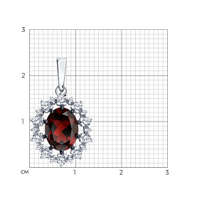 Подвеска Diamant - Серебро 925, Гранат, Фианит (арт. 94-330-02042-2)