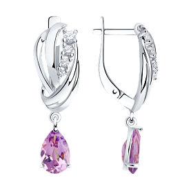 Серьги SOKOLOV - Серебро 925, Аметист, Фианит (арт. 92022259)
