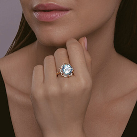 Кольцо Diamant - Золото 585, Топаз, Фианит (арт. 51-310-02159-1)