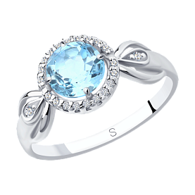 Кольцо SOKOLOV - Серебро 925, Топаз, Фианит (арт. 92011673)