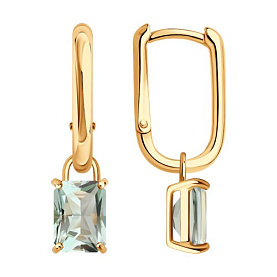 Серьги SOKOLOV - Серебро 925, Празиолит (арт. 92023257)