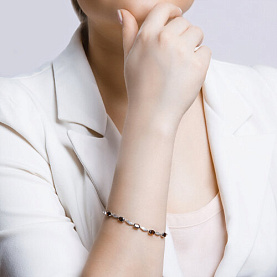 Браслет SOKOLOV - Серебро 925, Гранат, Фианит (арт. 92050095)