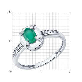 Кольцо SOKOLOV - Серебро 925, Агат, Фианит (арт. 92014855)