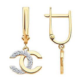 Серьги Diamant - Золото 585, Фианит (арт. 51-121-02988-1)