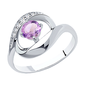Кольцо Diamant - Серебро 925, Аметист, Фианит (арт. 94-310-00695-3)