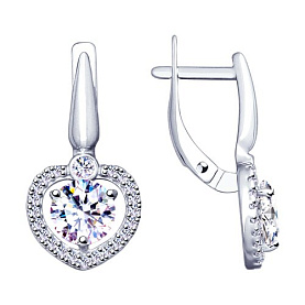 Серьги SOKOLOV - Серебро 925, Фианит (арт. 94023077)