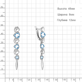 Серьги Аквамарин - Серебро 925, Топаз (арт. 4765505.5)