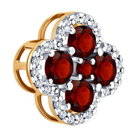 Подвеска SOKOLOV - Серебро 925, Гранат, Фианит (арт. 92030816)