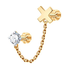 Серьга SOKOLOV - Золото 585, Фианит (арт. 170091)