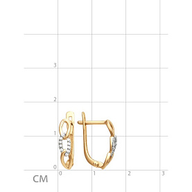 Серьги ЮФ Династия - Золото 375, Фианит (арт. 000902-5102)