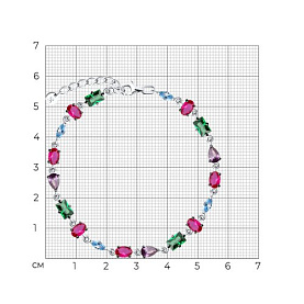 Браслет SOKOLOV - Серебро 925, Синтетический рубин, Фианит (арт. 94051241)