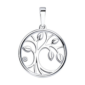 Подвеска SOKOLOV - Серебро 925, Бриллианит (арт. 87030059)