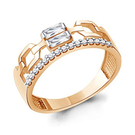 Кольцо Аквамарин - Серебро 925, Фианит (арт. 600121А.6)