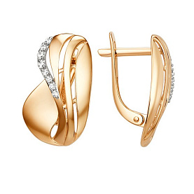 Серьги ЮФ Династия - Золото 375, Фианит (арт. 014872-5102)