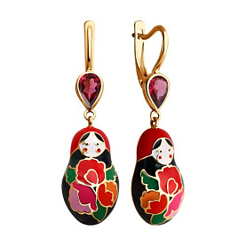 Серьги SOKOLOV - Серебро 925, Фианит, Эмаль (арт. 93020449)