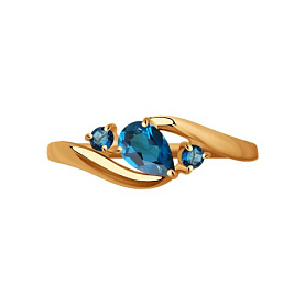 Кольцо SOKOLOV - Золото 375, Топаз лондон (арт. 37715081)