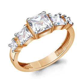 Кольцо Аквамарин - Серебро 925, Фианит (арт. 600652.6)