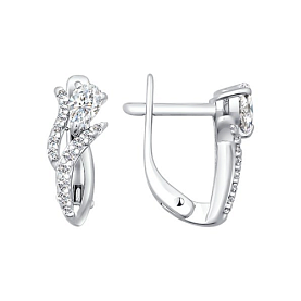 Серьги SOKOLOV - Серебро 925, Фианит (арт. 94020664)