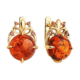 Серьги SOKOLOV - Серебро 925, Янтарь (арт. 83020365)