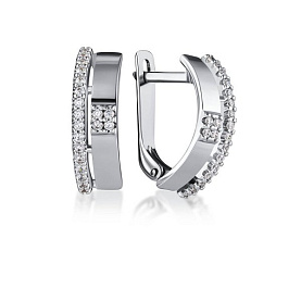 Серьги Галатея - Серебро 925, Фианит (арт. 3504.1)