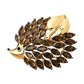 Брошь SOKOLOV - Серебро 925, Раухтопаз, Эмаль (арт. 92040071)