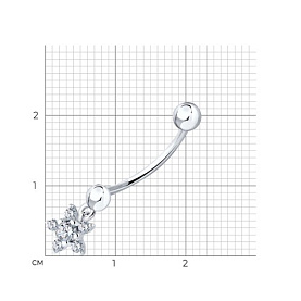 Пирсинг Diamant - Серебро 925, Фианит (арт. 94-160-02014-1)