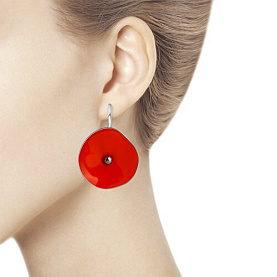 Серьги SOKOLOV - Серебро 925, Жемчуг культивированный, Эмаль (арт. 94024393)